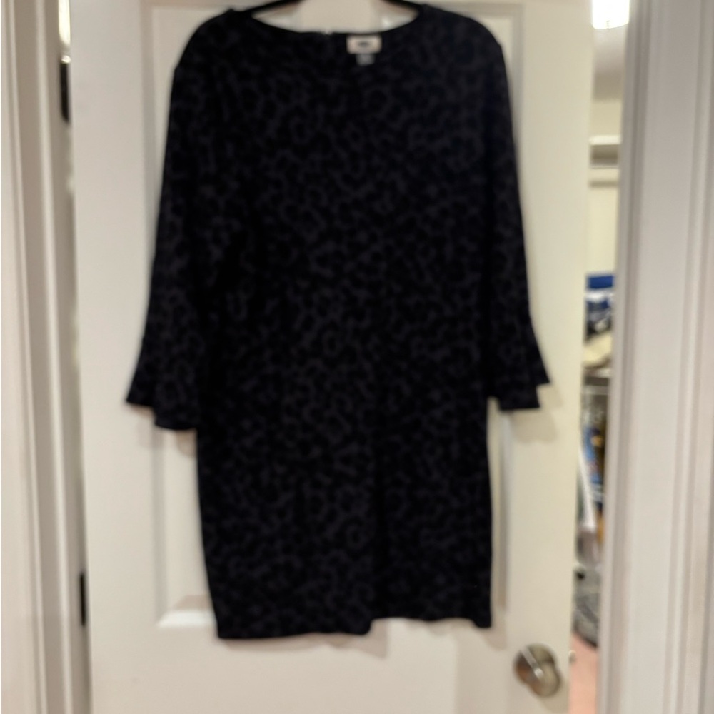 Old Navy Animal Print Black Dress